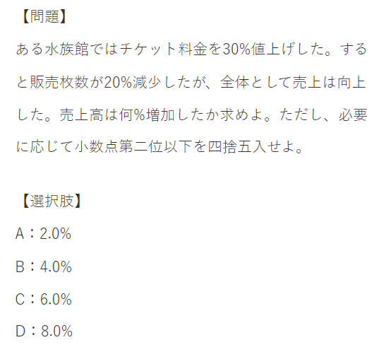 割合と比の例題